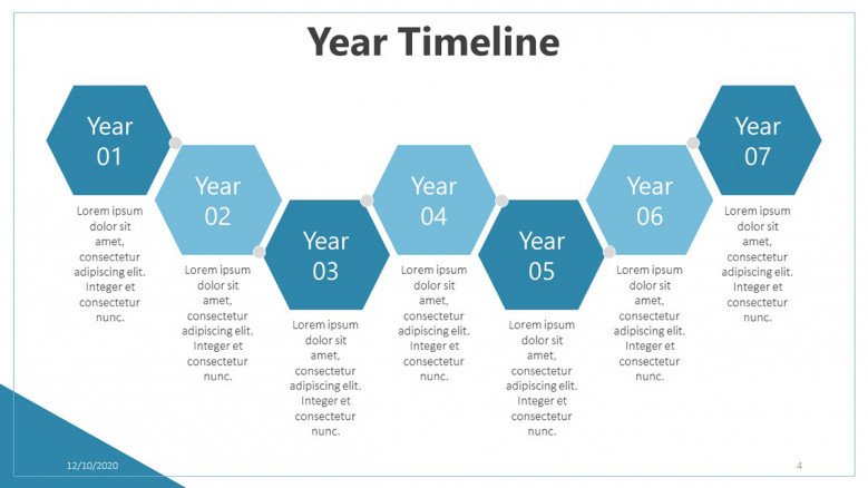 Zig zag Year Timeline in PowerPoint