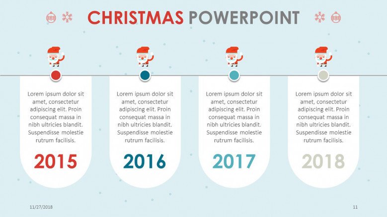 creative christmas theme timeline chart with text