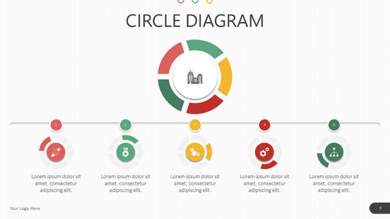 colorful circle diagram with 5 section text