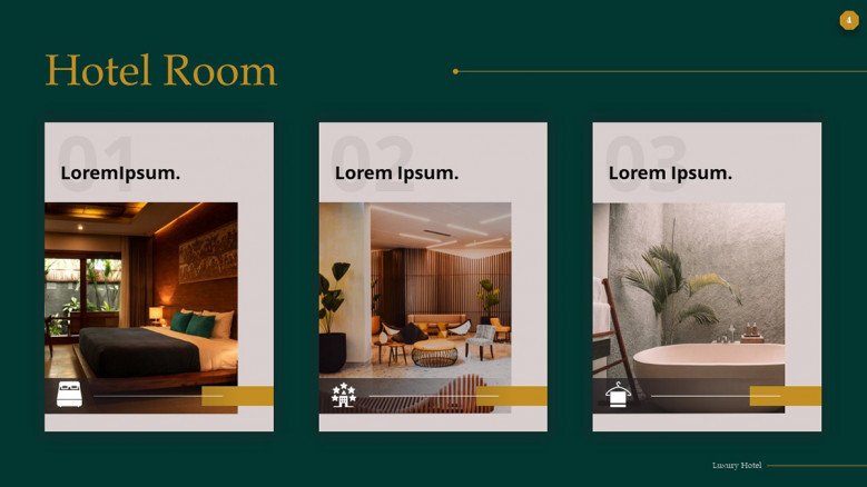Hotel Room Photo Slide for Luxury PPT Presentation