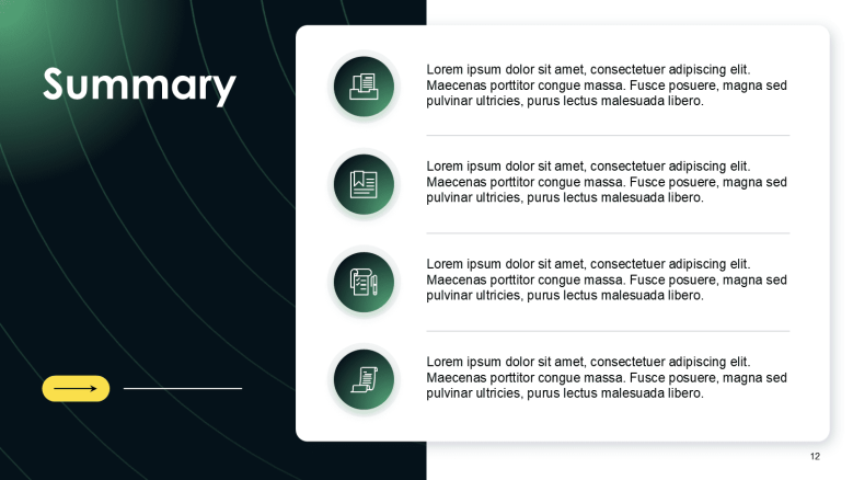 UX Research PowerPoint Summary Slide