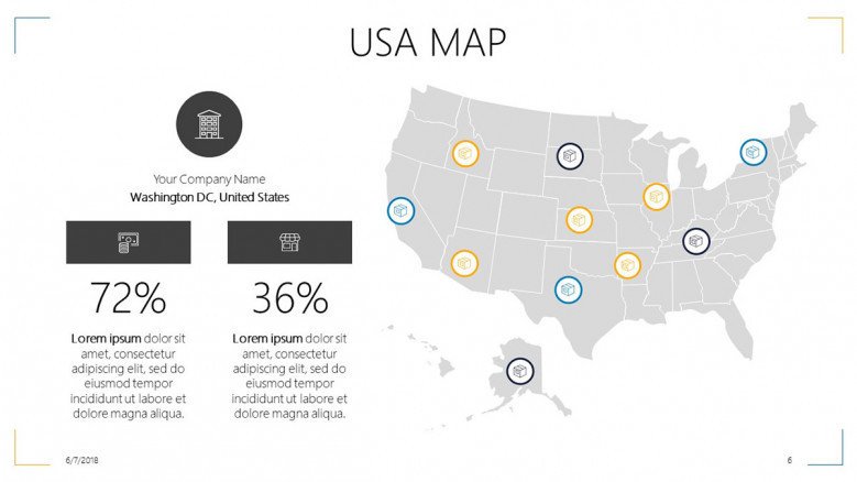 USA Map regional data comparison summary