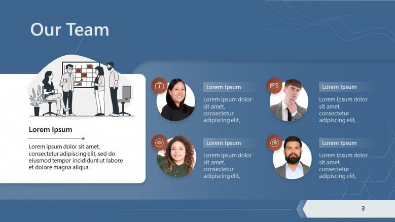 Tech team PowerPoint Slide with roles and responsibilities