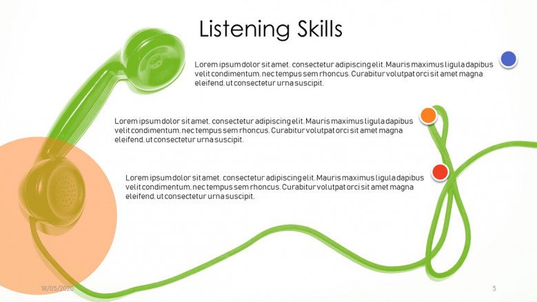 Listening Skills Slide with a phone handler in the background