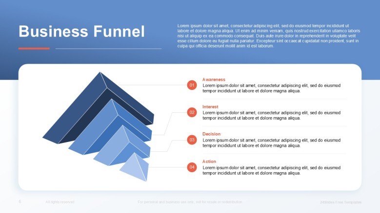 Blue funnel in PPT