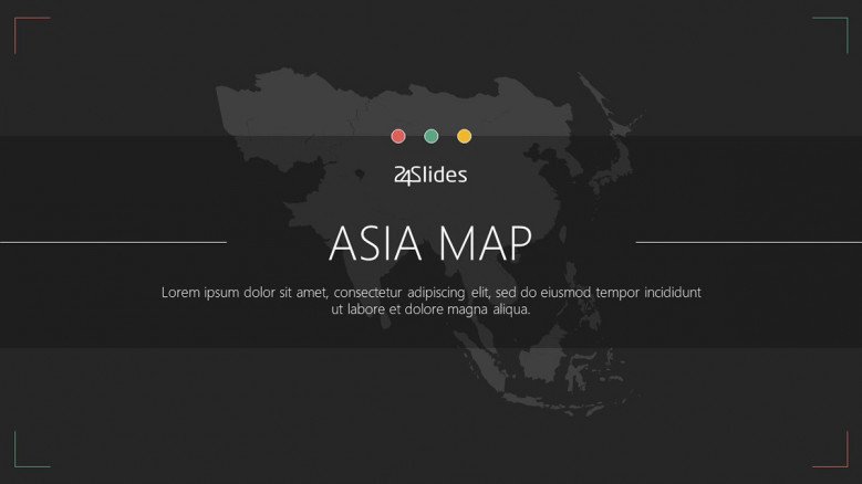 Asia map welcome slide in corporate style