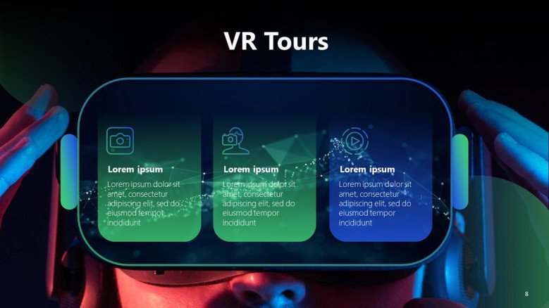 VR  headset Tour PowerPoint Slide in creative style