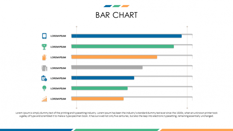 business bar chart with icons