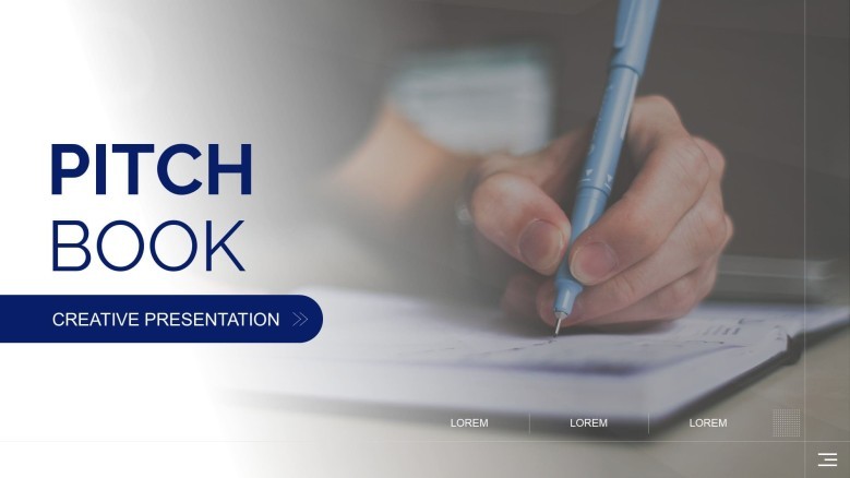 Dark-themed Pitchbook title slide