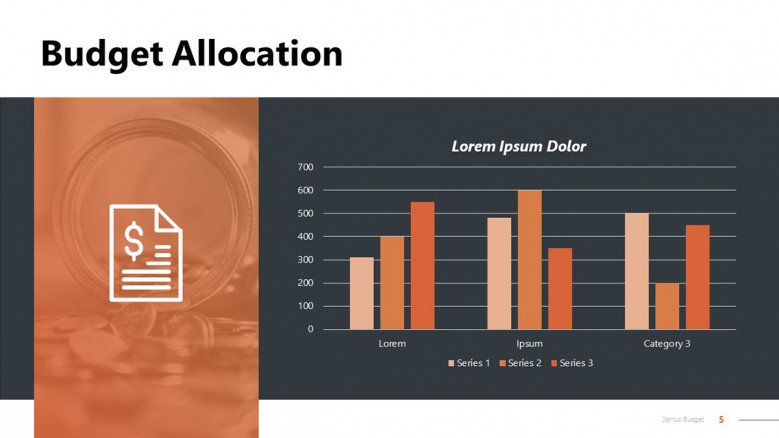 Budget Allocation PowerPoint Slide with column charts