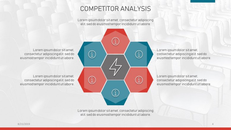 Circular diagram for competitor analysis with icons