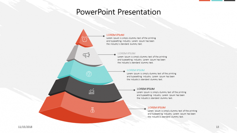 corporate presentation in pyramid chart