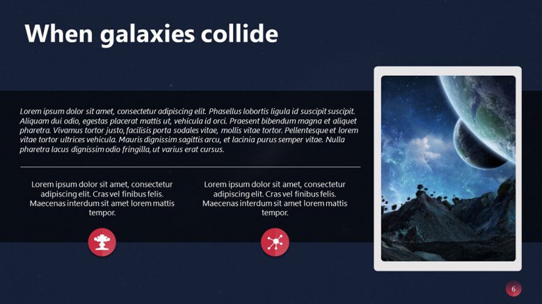 Galaxy explanation Slide with text and image