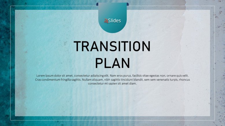 Transition Plan Title Slide in blue
