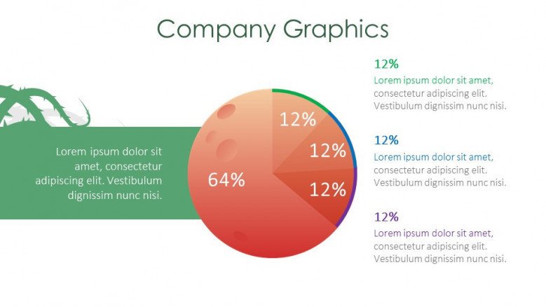 company graphics creative slide for halloween theme presentation with pie chart