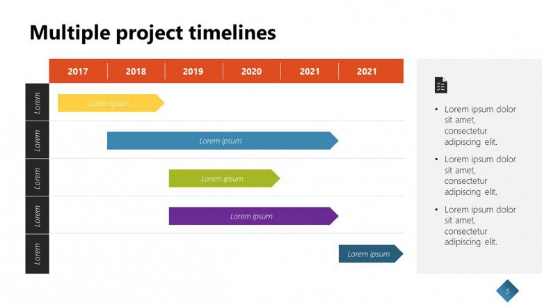 Multiple Project Tracking Timeline Slide