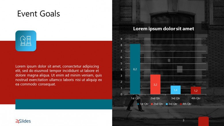 Event Goals PowerPoint Slide in creative style