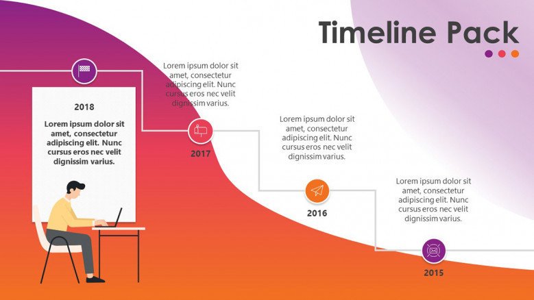timeline slide in stair diagrams with comment text