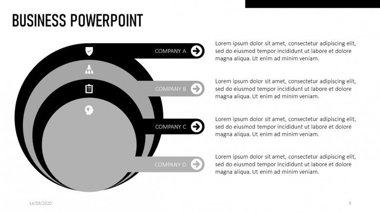 Four Circle diagram for business presentations