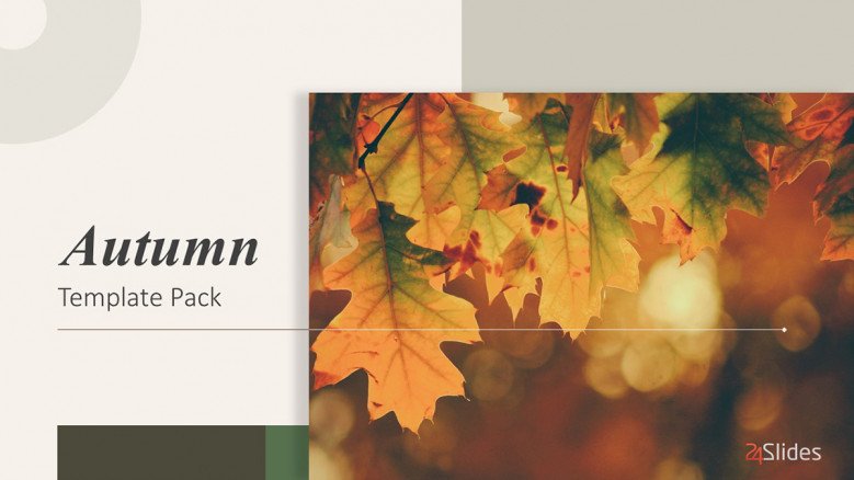 Autumn title slide with image of orange fall leaves