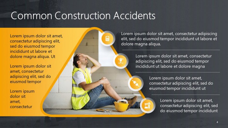 Construction Accidents Slide for Safety Training Presentation
