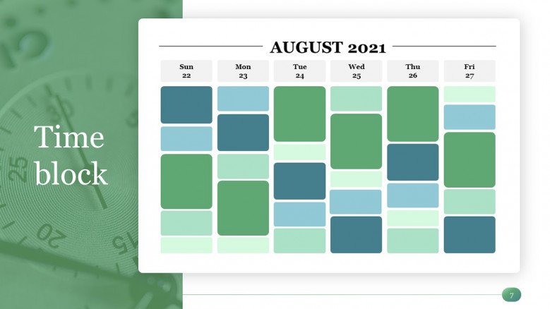Time Block Calendar in PowerPoint for a Time Management PowerPoint Presentation