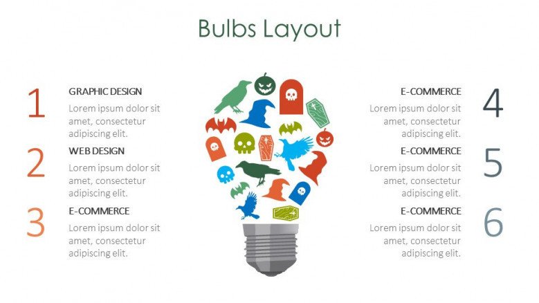 bulbs layout creative slide for halloween theme presentation