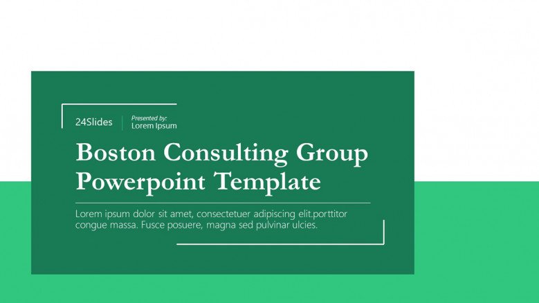 Boston Consulting Group PowerPoint Template in green