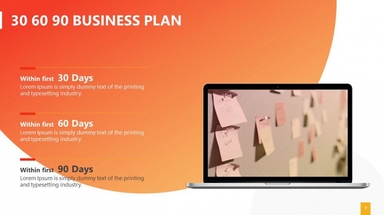 Next goals slide for a 30 60 90 Business Plan Presentation