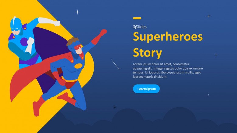Superheroes Story Title Slide