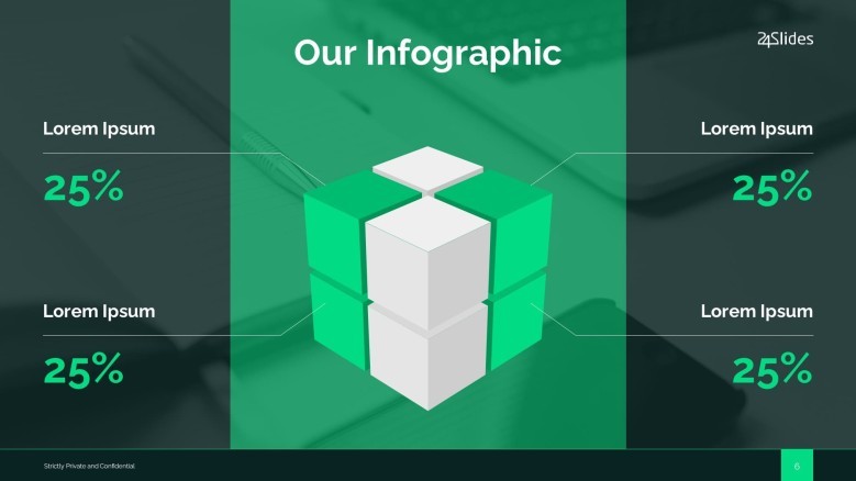 Infographic cube for team core values
