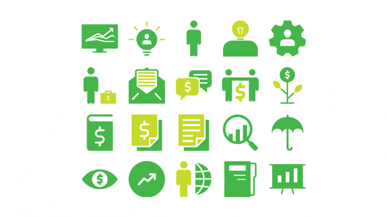 green and yellow color general icons slide