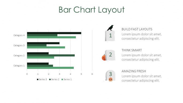 bar chart layout creative slide for halloween theme presentation