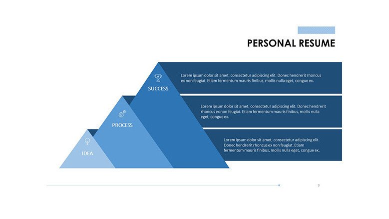 personal resume funnel chart in three stages