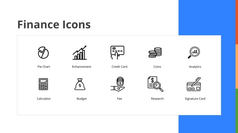 icons for financial presentation