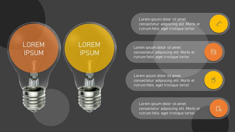 Two light bulbs to highlight concepts