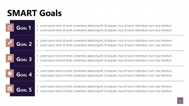 SMART goals PowerPoint Slide