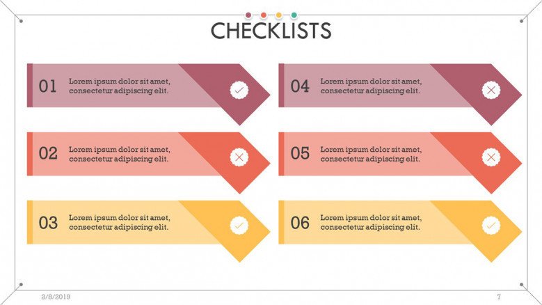 checklist presentation in key point steps