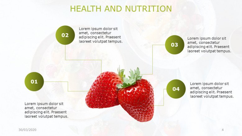 Healthy Food Slide to highlight benefits