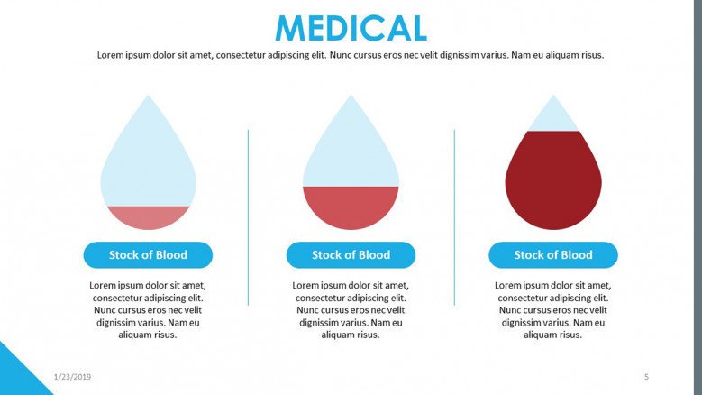 medical slide on blood stock