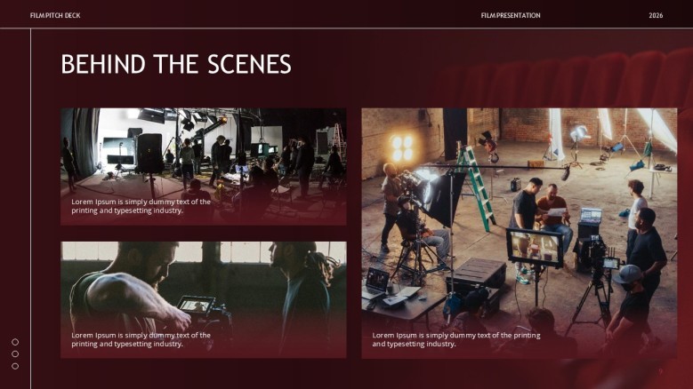 PowerPoint slide with Behind the scenes photos