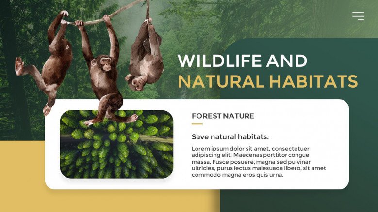 Wildlife PowerPoint Slide in green