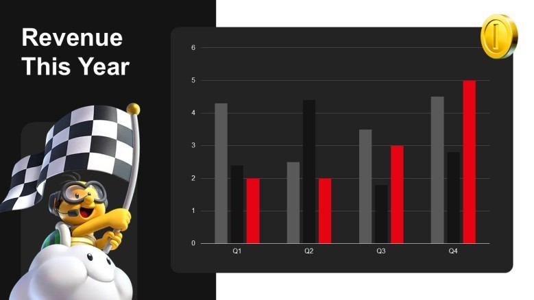 Revenue Line Chart Slide in creative style