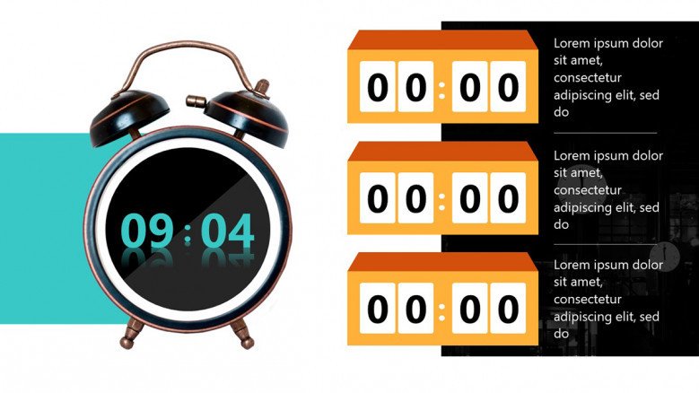15-minutes PowerPoint timers with an alarm clock image