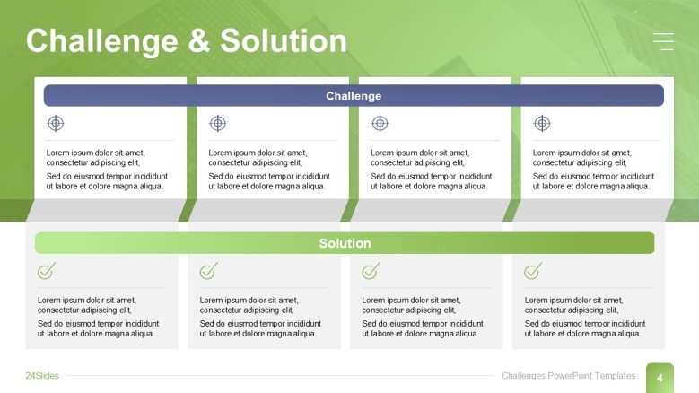 Challenges and Solutions PowerPoint Slide