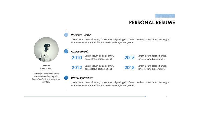 personal resume timeline summary with bullet points