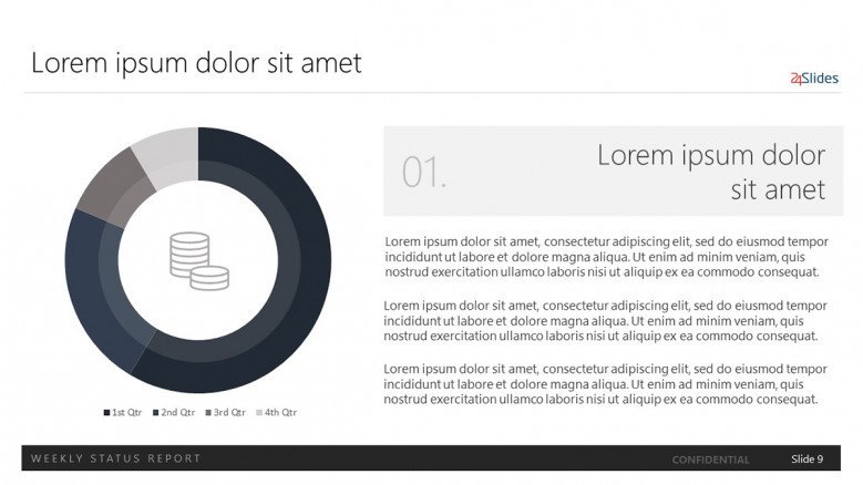 data-driven doughnut chart with text and finance flat icon