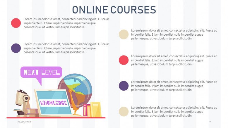 Summary slide for online courses