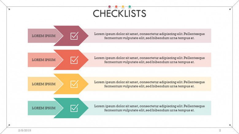 checklist slide in four key points with description text