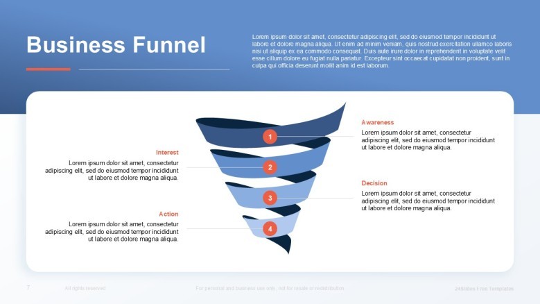 Blue funnel for business